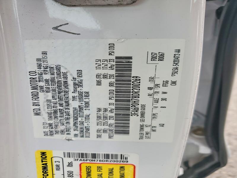 Продаж на аукціоні авто 2013 Ford Fusion, vin: 3FA6P0H78DR200269, номер лоту: 57746566