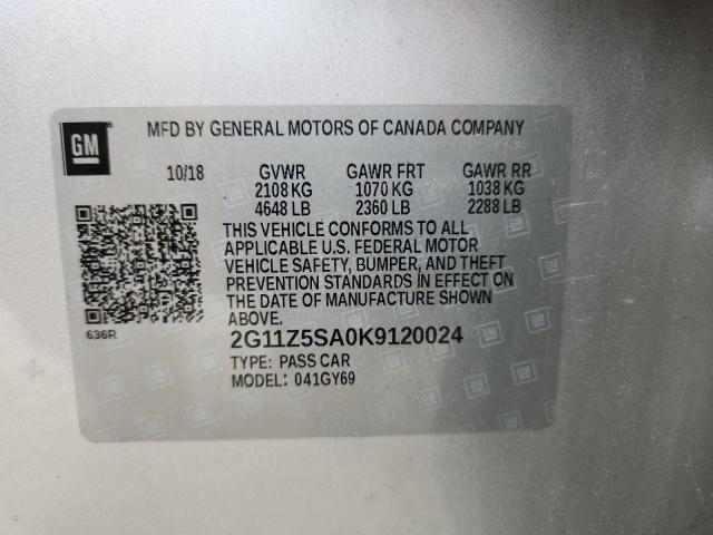 57616406 :رقم المزاد ، 2G11Z5SA0K9120024 vin ، 2019 Chevrolet Impala مزاد بيع