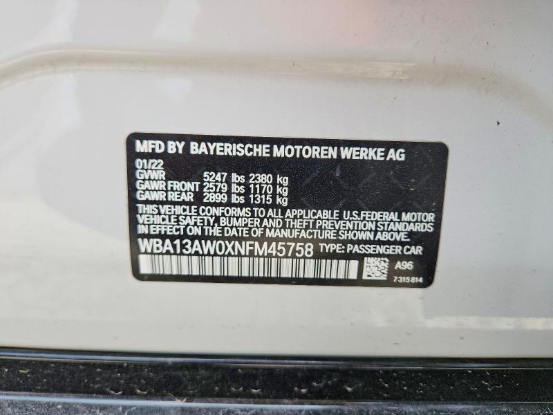 Продажа на аукционе авто 2022 Bmw M440xi, vin: WBA13AW0XNFM45758, номер лота: 56566526
