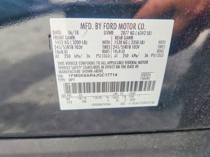 Продажа на аукционе авто 2018 Ford Explorer, vin: 1FM5K8AR4JGC17714, номер лота: 58049186