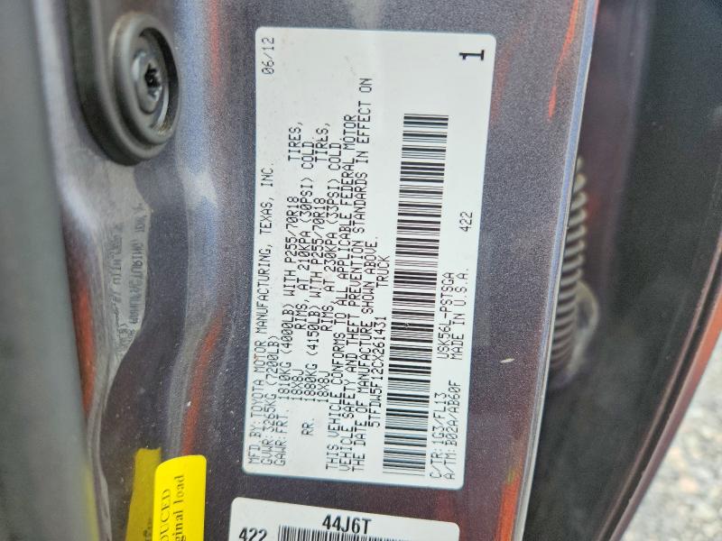 2012 Toyota Tundra მანქანა იყიდება აუქციონზე, vin: 5TFDW5F12CX261431, აუქციონის ნომერი: 55717786
