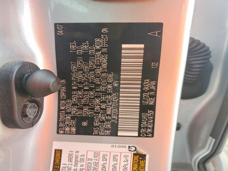 Aukcja sprzedaży 2007 Lexus Gx, vin: JTJBT20X770142975, numer aukcji: 56245516