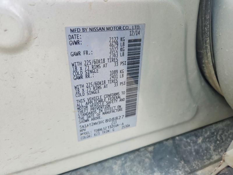 Aukcja sprzedaży 2015 Nissan Rogue, vin: 5N1AT2MV3FC808827, numer aukcji: 85773465