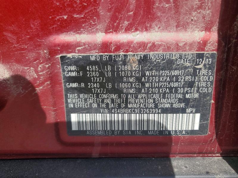 Продажа на аукционе авто 2014 Subaru Outback, vin: 4S4BRBKC9E3263994, номер лота: 58031386