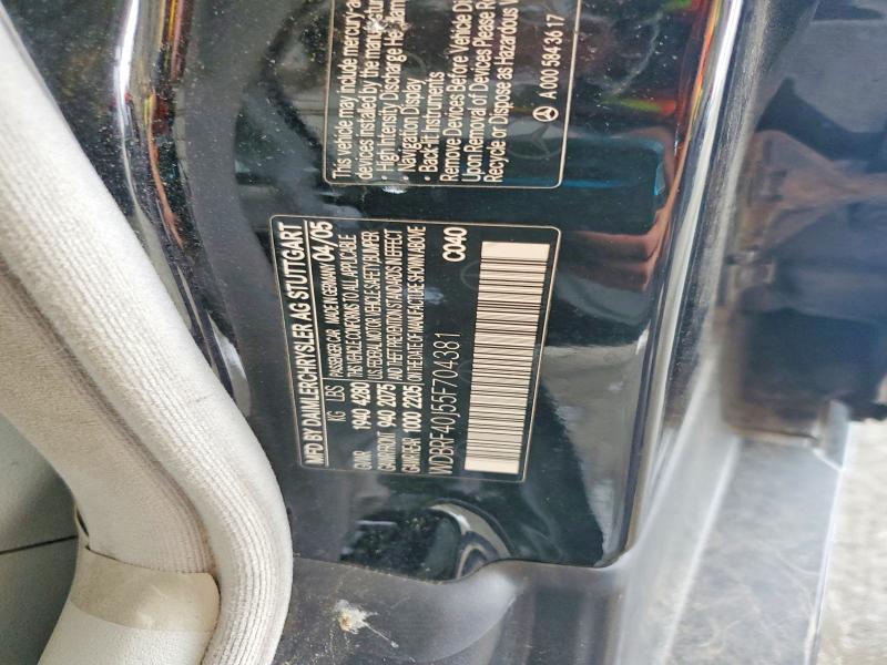 58008706 :رقم المزاد ، WDBRF40J55F704381 vin ، 2005 Mercedes-benz C مزاد بيع