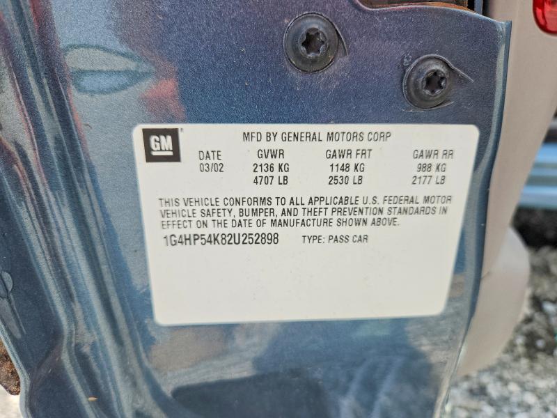 2002 Buick Lesabre მანქანა იყიდება აუქციონზე, vin: 1G4HP54K82U252898, აუქციონის ნომერი: 59340366