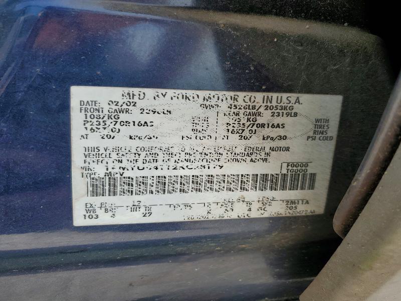 2002 Ford Escape მანქანა იყიდება აუქციონზე, vin: 1FMYU04112KC28179, აუქციონის ნომერი: 55774206