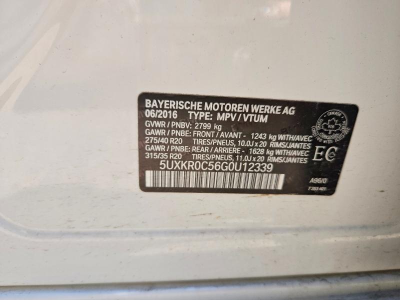2016 Bmw X5 მანქანა იყიდება აუქციონზე, vin: 5UXKR0C56G0U12339, აუქციონის ნომერი: 55235556