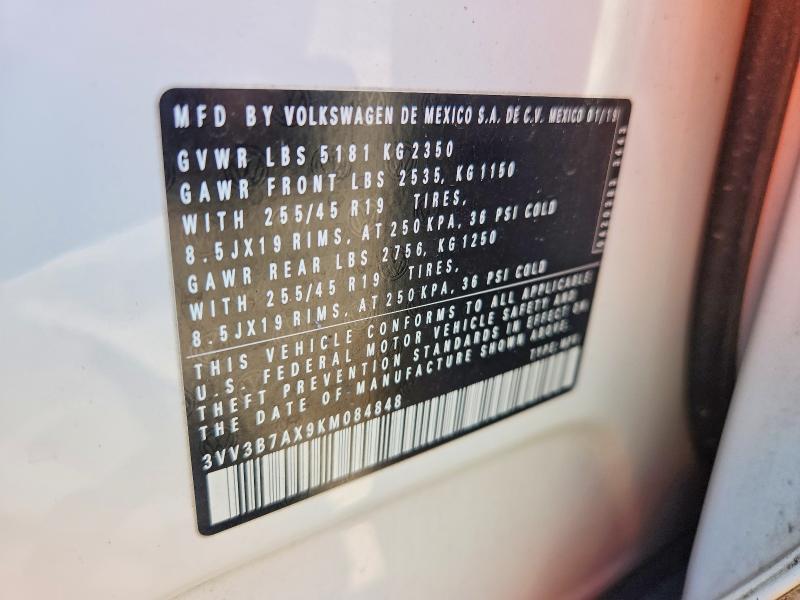 Продажа на аукционе авто 2019 Volkswagen Tiguan, vin: 3VV3B7AX9KM084848, номер лота: 55739476