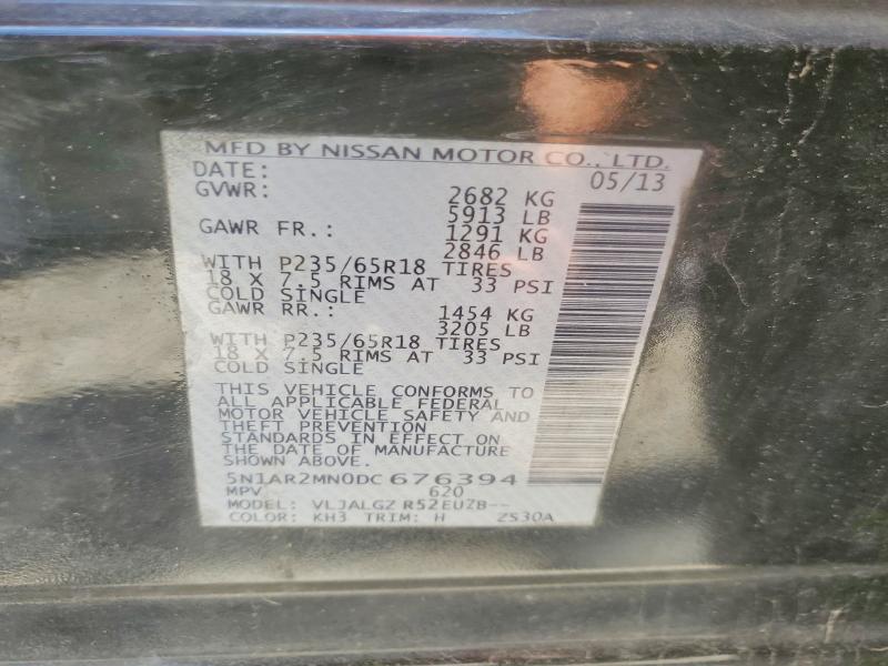 Aukcja sprzedaży 2013 Nissan Pathfinder, vin: 5N1AR2MN0DC676394, numer aukcji: 58391826