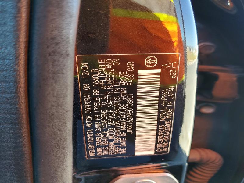 59362276 :رقم المزاد ، JTKKT624950108801 vin ، 2005 Scion Xa مزاد بيع
