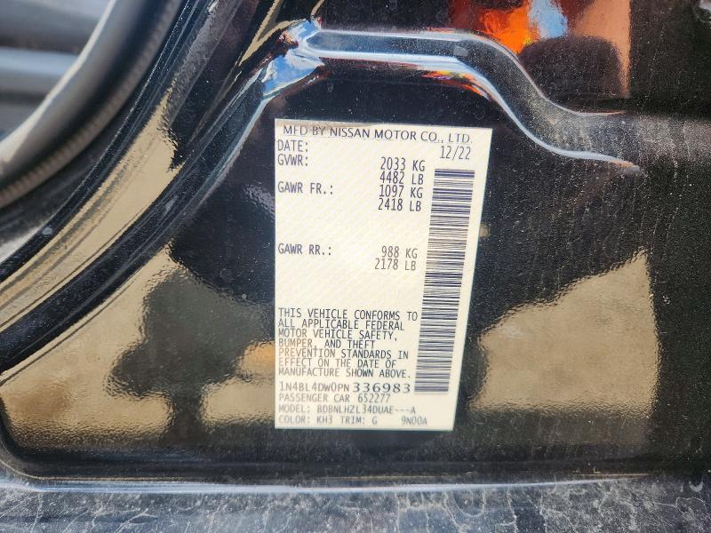 Продажа на аукционе авто 2023 Nissan Altima, vin: 1N4BL4DW0PN336983, номер лота: 57924386