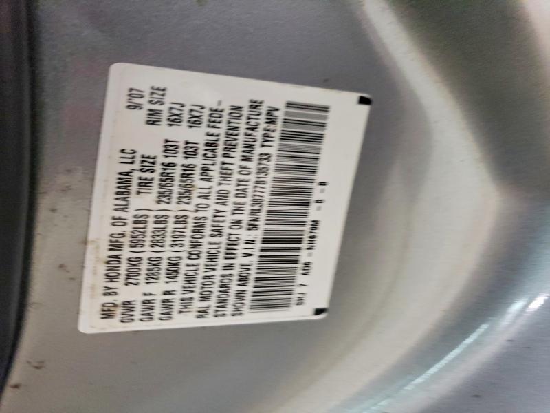 Aukcja sprzedaży 2007 Honda Odyssey, vin: 5FNRL38777B135733, numer aukcji: 58615006