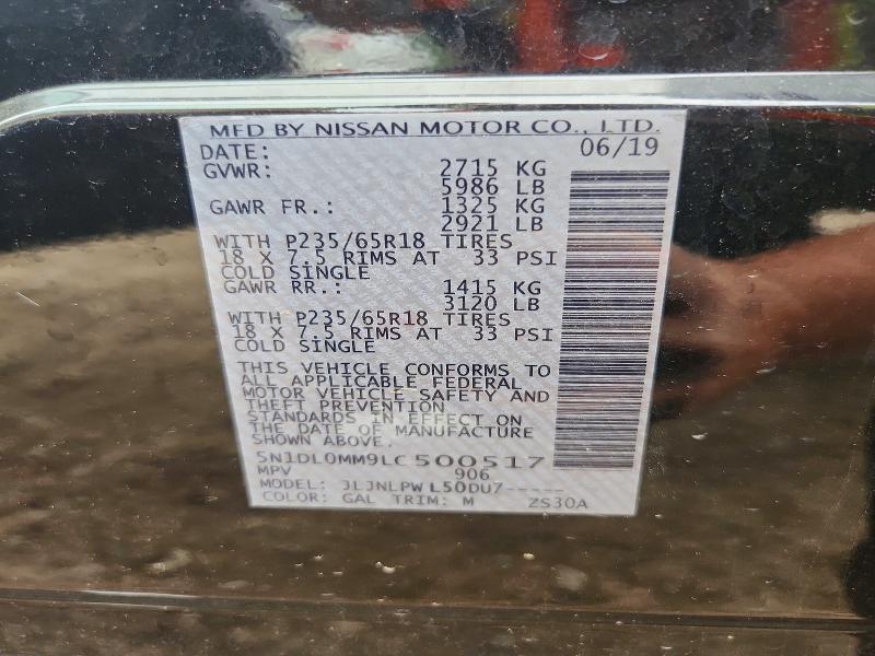 2020 Infiniti Qx60 მანქანა იყიდება აუქციონზე, vin: 5N1DL0MM9LC500517, აუქციონის ნომერი: 59004066