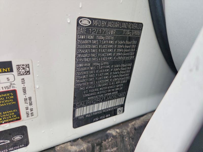 58922896 :رقم المزاد ، SALRR2RV1JA052460 vin ، 2018 Land Rover Discovery مزاد بيع