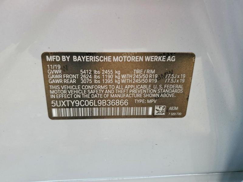Продаж на аукціоні авто 2020 Bmw X3, vin: 5UXTY9C06L9B36866, номер лоту: 59123496