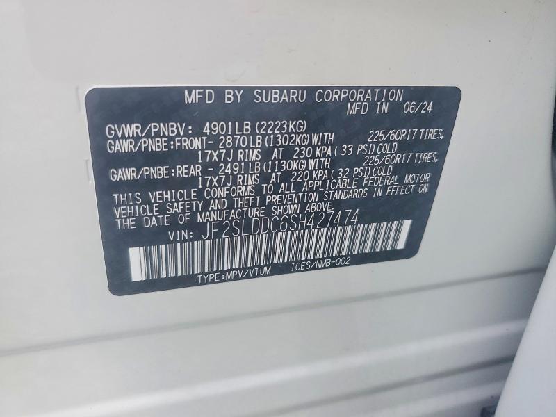 Продаж на аукціоні авто 2025 Subaru Forester, vin: JF2SLDDC6SH427474, номер лоту: 58539166