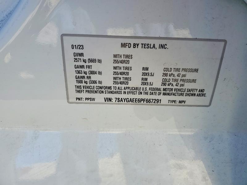 Aukcja sprzedaży 2023 Tesla Model Y, vin: 7SAYGAEE6PF667291, numer aukcji: 55626126