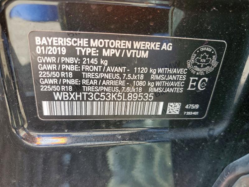 Aukcja sprzedaży 2019 Bmw X1, vin: WBXHT3C53K5L89535, numer aukcji: 56660856