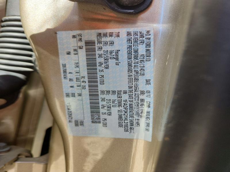 57488396 :رقم المزاد ، 1FADP3K21HL318335 vin ، 2017 Ford Focus مزاد بيع