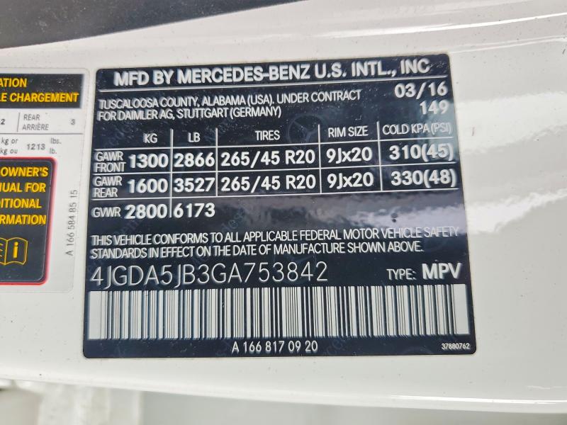 Продаж на аукціоні авто 2016 Mercedes-benz Gle, vin: 4JGDA5JB3GA753842, номер лоту: 55535496