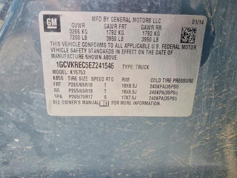 54827126 :رقم المزاد ، 1GCVKREC5EZ241546 vin ، 2014 Chevrolet Silverado مزاد بيع