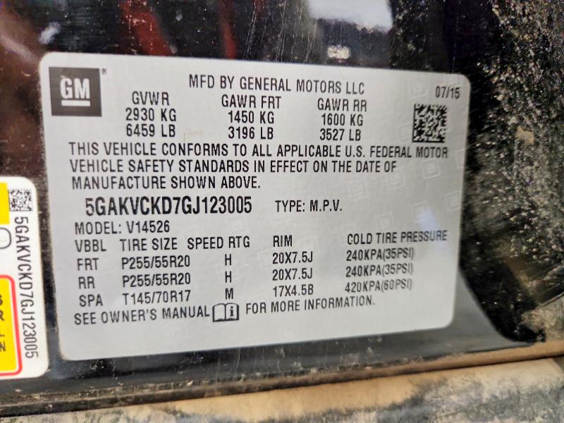 Продаж на аукціоні авто 2016 Buick Enclave, vin: 5GAKVCKD7GJ123005, номер лоту: 58934176