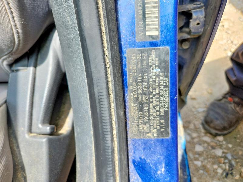 2010 Hyundai Accent მანქანა იყიდება აუქციონზე, vin: KMHCN4AC3AU494908, აუქციონის ნომერი: 55546826