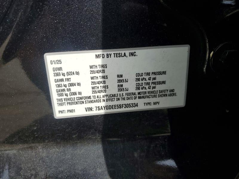 Продажа на аукционе авто 2025 Tesla Model Y, vin: 7SAYGDEE5SF305334, номер лота: 54961416