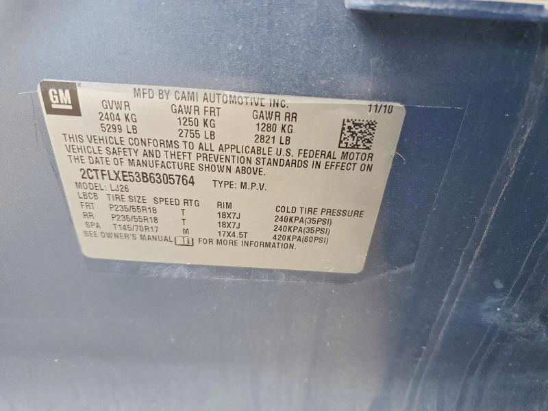 57472546 :رقم المزاد ، 2CTFLXE53B6305764 vin ، 2011 Gmc Terrain مزاد بيع