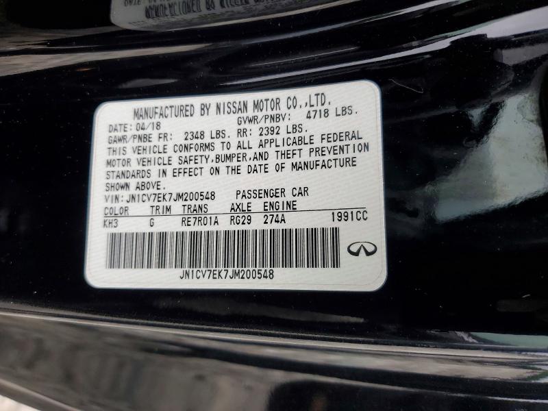 2018 Infiniti Q60 მანქანა იყიდება აუქციონზე, vin: JN1CV7EK7JM200548, აუქციონის ნომერი: 54557966