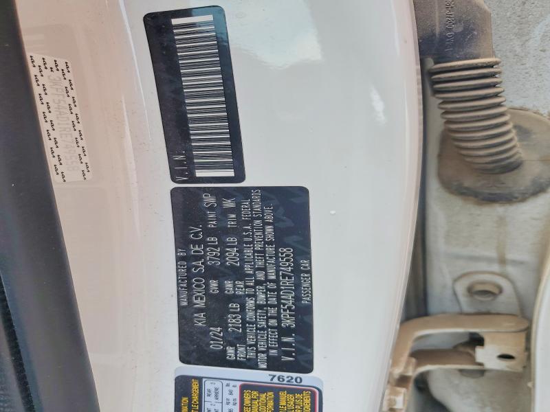 58174086 :رقم المزاد ، 3KPF54AD1RE749558 vin ، 2024 Kia Forte مزاد بيع