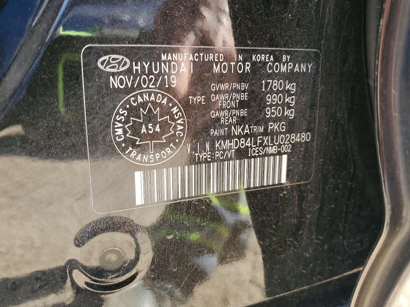55201536 :رقم المزاد ، KMHD84LFXLU028480 vin ، 2020 Hyundai Elantra مزاد بيع