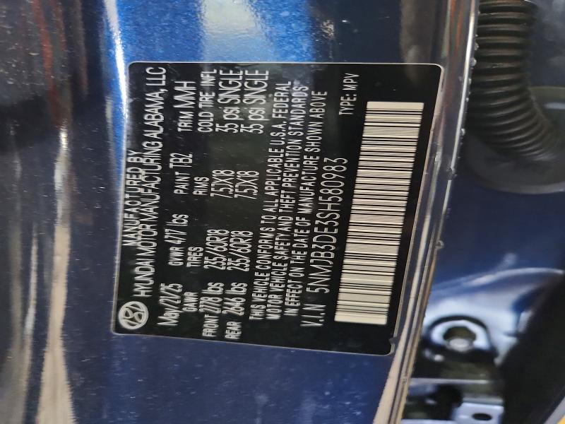 2025 Hyundai Tucson მანქანა იყიდება აუქციონზე, vin: 5NMJB3DE3SH580983, აუქციონის ნომერი: 55714746