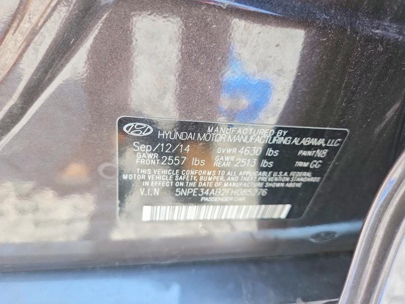 56877696 :رقم المزاد ، 5NPE34AB2FH085276 vin ، 2015 Hyundai Sonata مزاد بيع