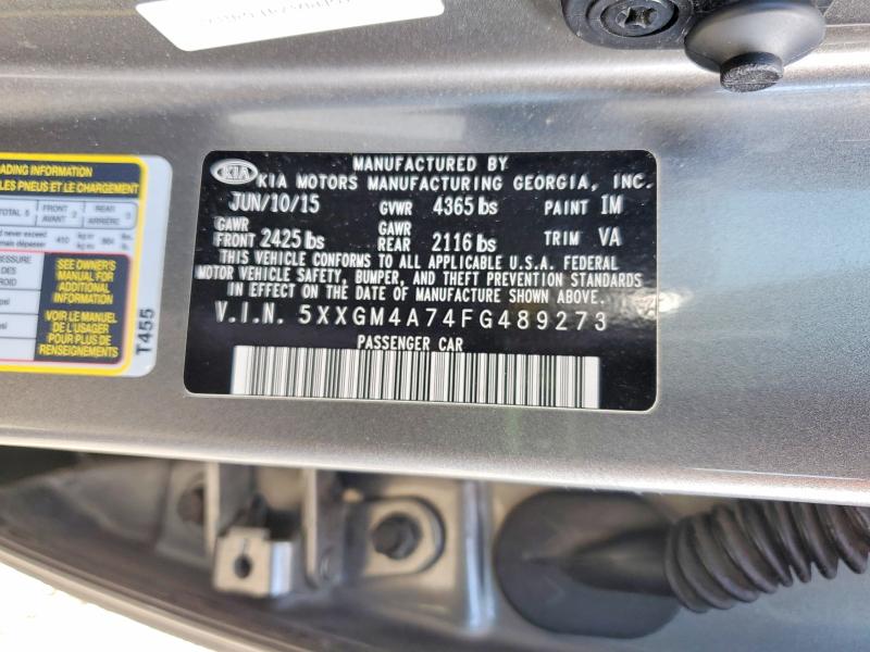 Продажа на аукционе авто 2015 Kia Optima, vin: 5XXGM4A74FG489273, номер лота: 58636606