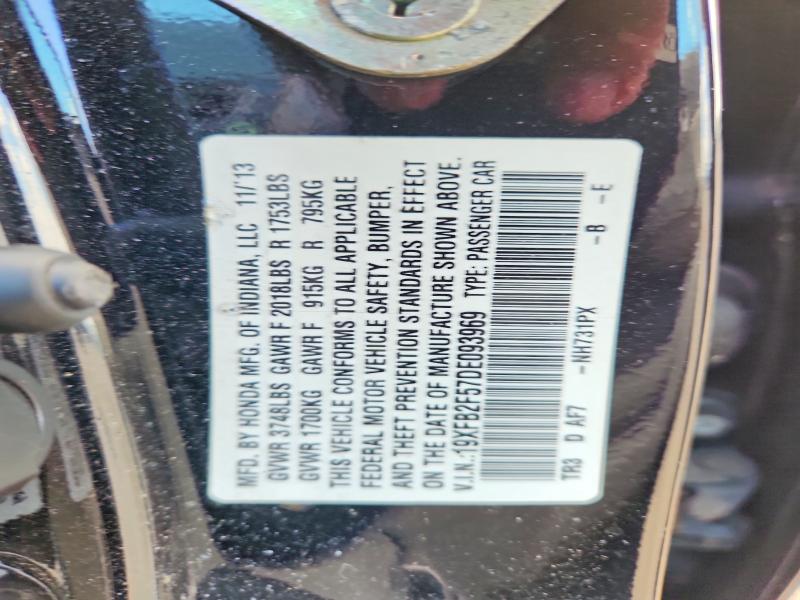 57332336 :رقم المزاد ، 19XFB2F57DE093969 vin ، 2013 Honda Civic مزاد بيع