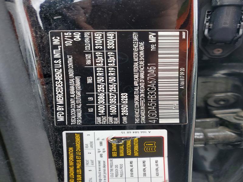 57273876 :رقم المزاد ، 4JGDA5HB3GA670451 vin ، 2016 Mercedes-benz Gle مزاد بيع