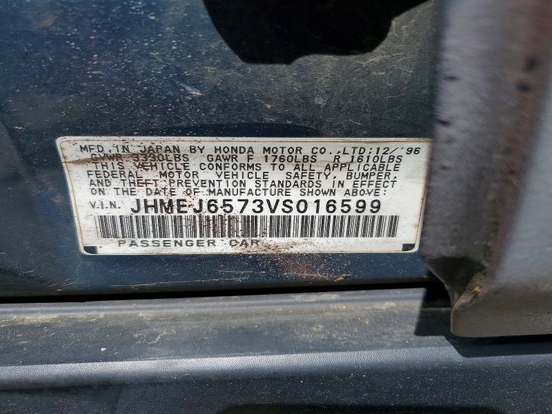 Aukcja sprzedaży 1997 Honda Civic, vin: JHMEJ6573VS016599, numer aukcji: 57254376