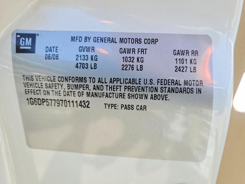 57628506 :رقم المزاد ، 1G6DP577970111432 vin ، 2007 Cadillac Cts مزاد بيع
