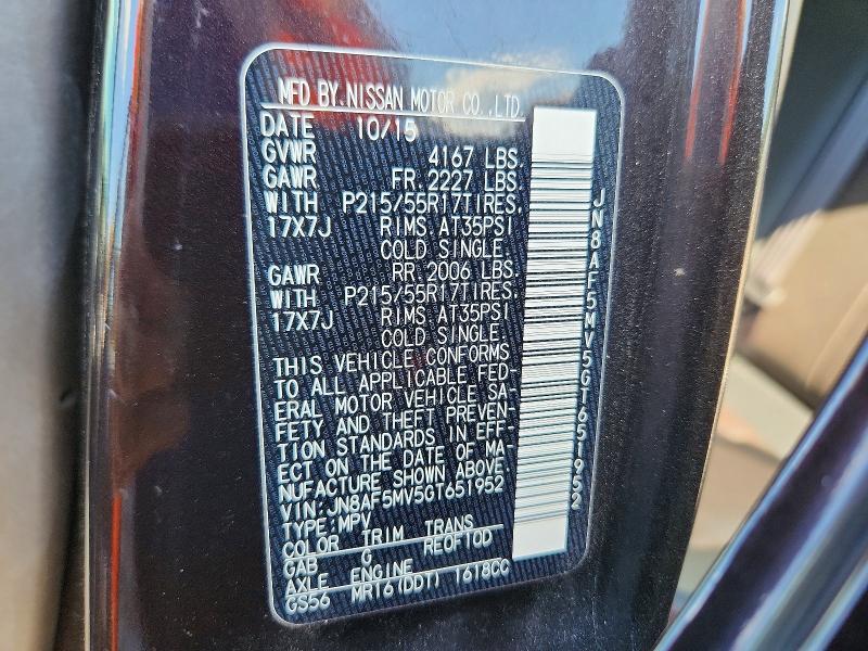 Продаж на аукціоні авто 2016 Nissan Juke, vin: JN8AF5MV5GT651952, номер лоту: 58940246