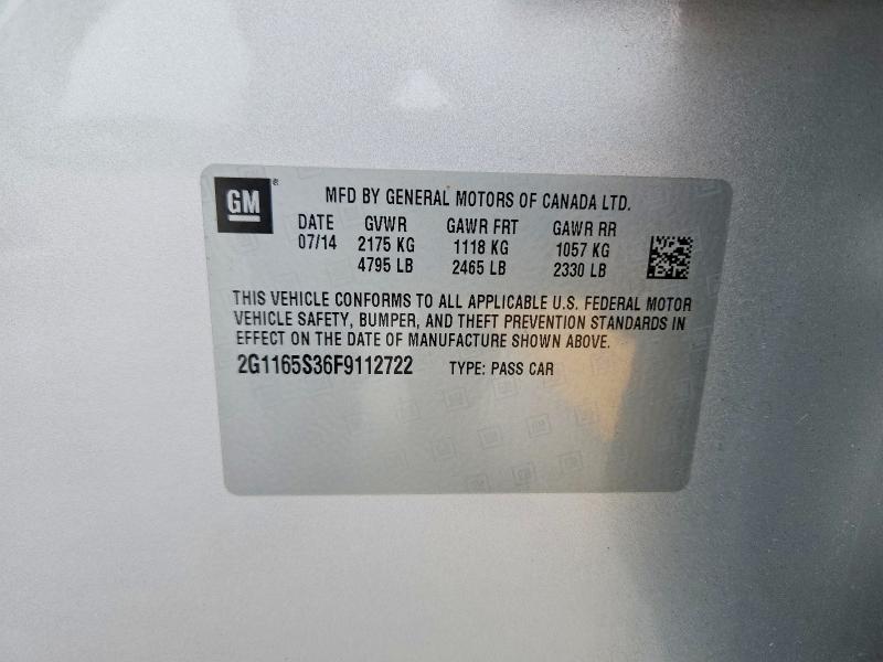 Aukcja sprzedaży 2015 Chevrolet Impala, vin: 2G1165S36F9112722, numer aukcji: 58302996