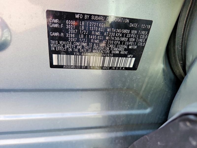 2020 Subaru Ascent მანქანა იყიდება აუქციონზე, vin: 4S4WMAPD6L3442826, აუქციონის ნომერი: 57561476
