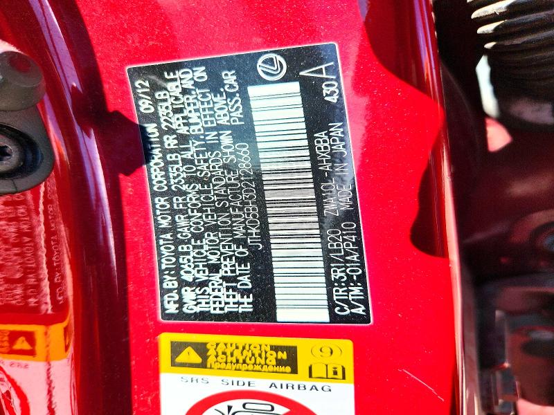 Aukcja sprzedaży 2013 Lexus Ct, vin: JTHKD5BH3D2128660, numer aukcji: 57191686