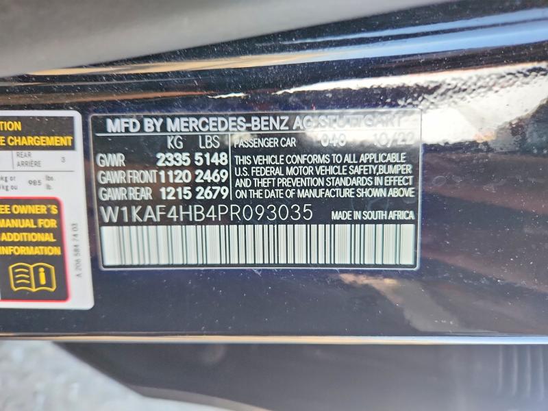 Aukcja sprzedaży 2023 Mercedes-benz C, vin: W1KAF4HB4PR093035, numer aukcji: 57305956