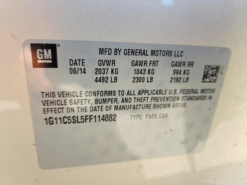 Aukcja sprzedaży 2015 Chevrolet Malibu, vin: 1G11C5SL5FF114882, numer aukcji: 56438736
