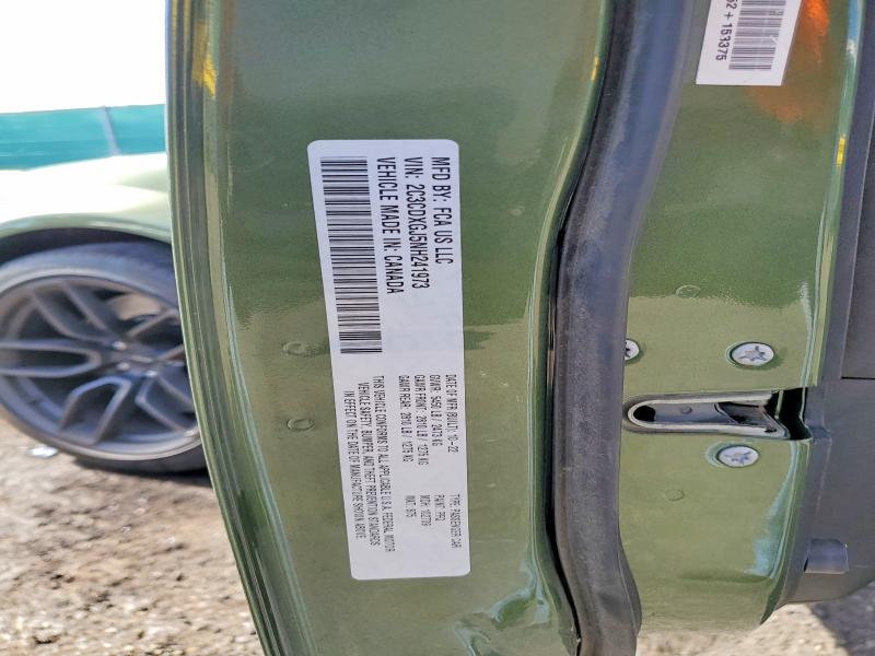 57908976 :رقم المزاد ، 2C3CDXGJ5NH241973 vin ، 2022 Dodge Charger مزاد بيع
