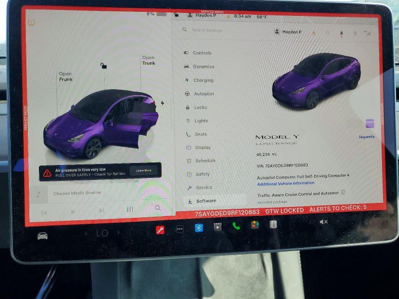 2024 Tesla Model Y მანქანა იყიდება აუქციონზე, vin: 7SAYGDED9RF120883, აუქციონის ნომერი: 55823846
