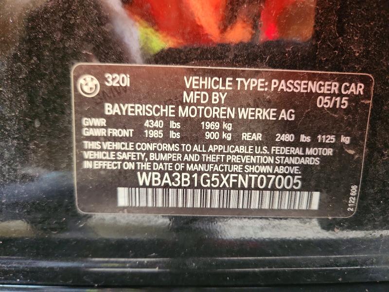 57264276 :رقم المزاد ، WBA3B1G5XFNT07005 vin ، 2015 Bmw 320 مزاد بيع