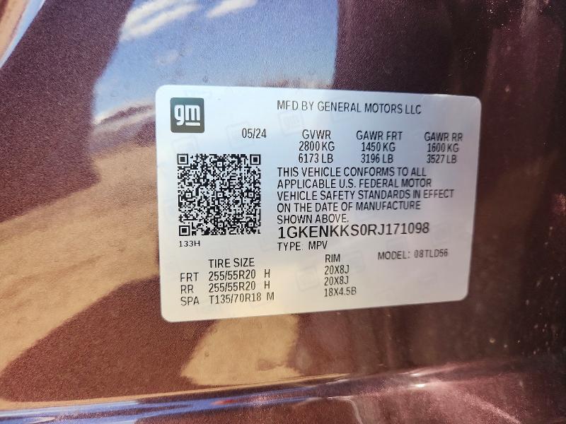Aukcja sprzedaży 2024 Gmc Acadia, vin: 1GKENKKS0RJ171098, numer aukcji: 56766466